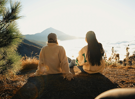 Two Friends Sitting Together